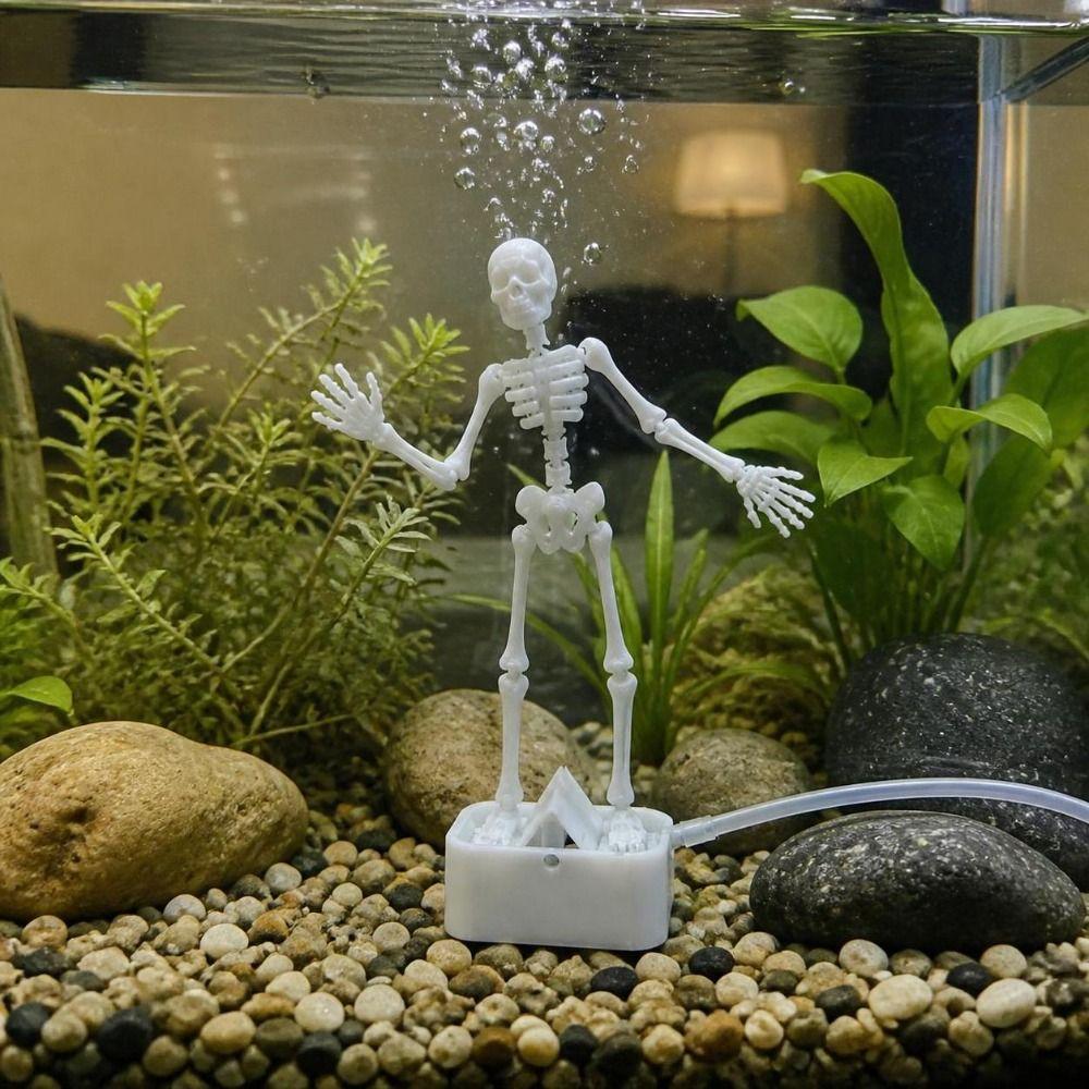 Air Pump Driven Dancing Skeleton Aquarium Bubbler Dynamic Skeleton Bubbler Aquariums Enthusiasts