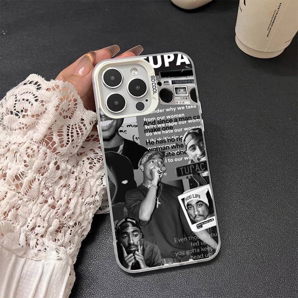 Рэпер 2Pac Певец Тупак Чехол Для iPhone 17Air 16 15 14 13 12 11 Pro Max X XS XR Plus Разноцветный Серебристый Чехол для телефона
