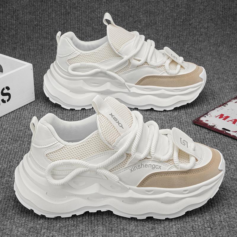 Новые мужские удобные на открытом воздухе комфортные осенние корейские версии тренда толстая подошва досуг спортивные сетчатые мужские туфли обувь Daddy