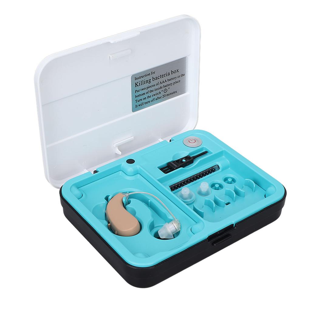 Слуховой аппарат Профессиональный усилитель слуха с регулируемой громкостью и коробкой для чистки для пожилых людей