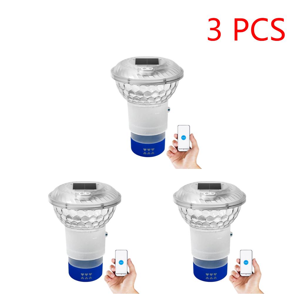 Солнечный регулируемый дозатор хлора для бассейна с разноцветной подсветкой, плавающий хлоратор для бассейна, спа-бассейна, ванны для создания ночной атмосферы