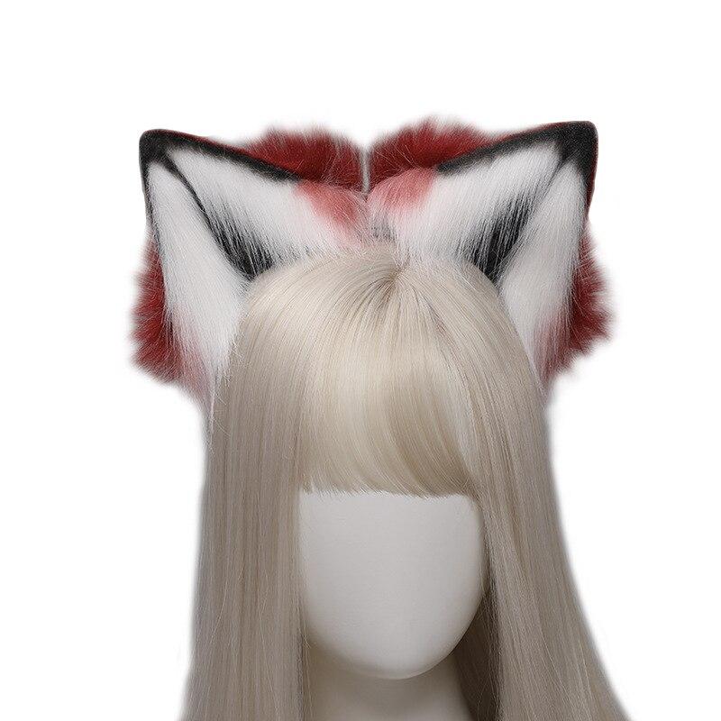 Новый Red Fox Anime Beast Ear Beast Tail Wolf Ear Cat Ear повязка на голову на заказ косплей Golden LOL Fox Ears плюшевые аксессуары для волос