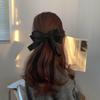 Elegant French Black Hairpin with Large Bow – High-End Korean Hair Accessory