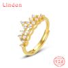 Классическое кольцо Lindon из стерлингового серебра 925 пробы с цирконом, женские ювелирные изделия, свадебный подарок для вечеринки