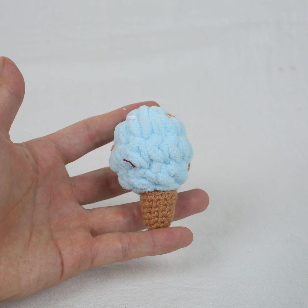 Cute Ice Cream Pompon Keychain Bag Charm for Kids