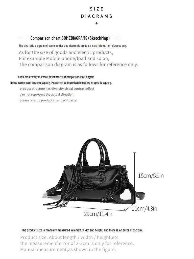 Новая сумка для мотоцикла Rivet Dark: Стильная вместительная сумка-тоут через плечо для модных женщин