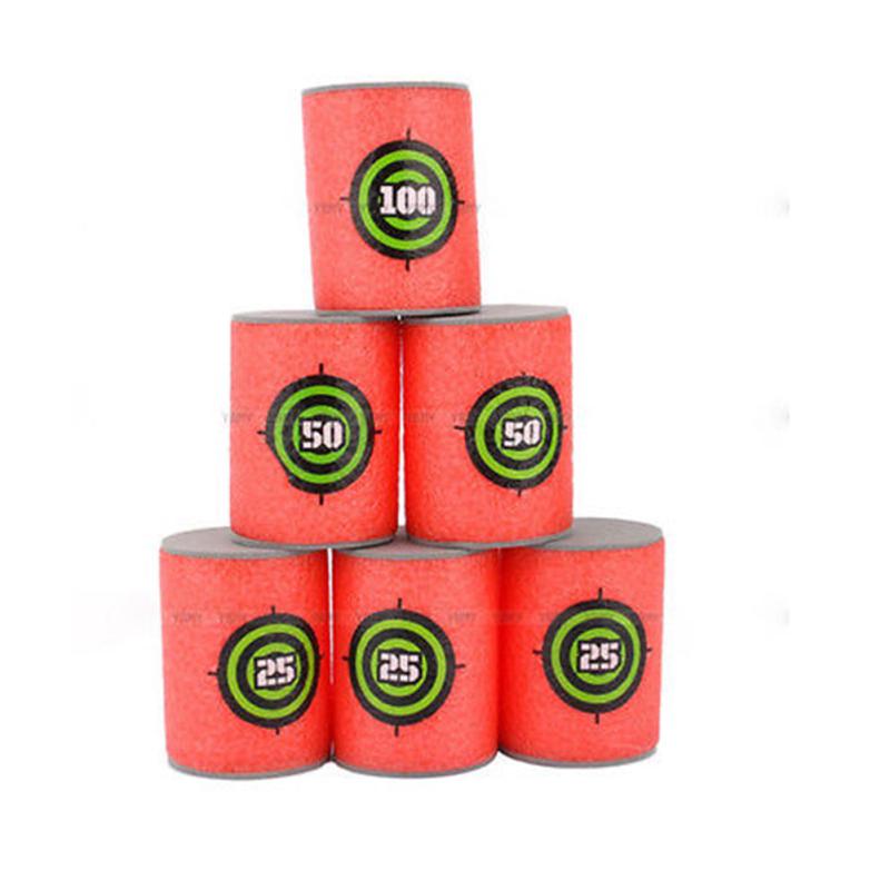 6 шт. Eva Soft Bullet Target Foam Can Target Dart Foam Gun Shoot Kids Toy для Nerf N-strike Blasters