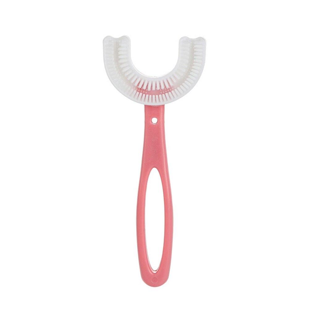 U Shape Kids Toothbrush with Handle Silicone Oral Care Cleaning Brush for Children