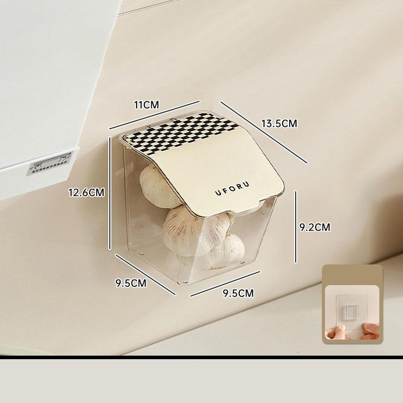 Корзина для хранения на кухне Прозрачная коробка для хранения овощей и фруктов Органайзер для специй Настенный контейнер для еды с имбирем и чесноком Кухонные гаджеты