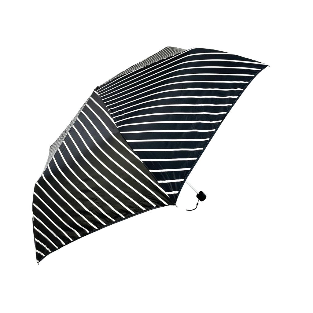 Rose Sangyo 65cm Blue Rib Mini Folding 61654901 Umbrella, Bias, Black,