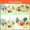 Fun Wooden Simulation Vegetable And Fruit Seasoning Salad Ingredient Toy Set