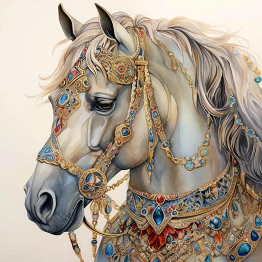 Алмазная картина, полная дрель, цветок, лошадь, животное, круглая алмазная живопись, ручная работа, луна, лиса, сделай сам, алмазная мозаика, украшение дома