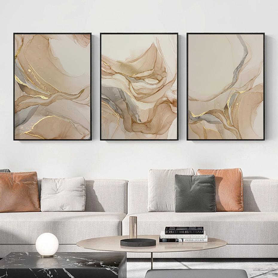 Modern Luxury Gold Marble Texture Abstract Posters Walls of Art Print Canvas Painting Living Room Interior Decoration