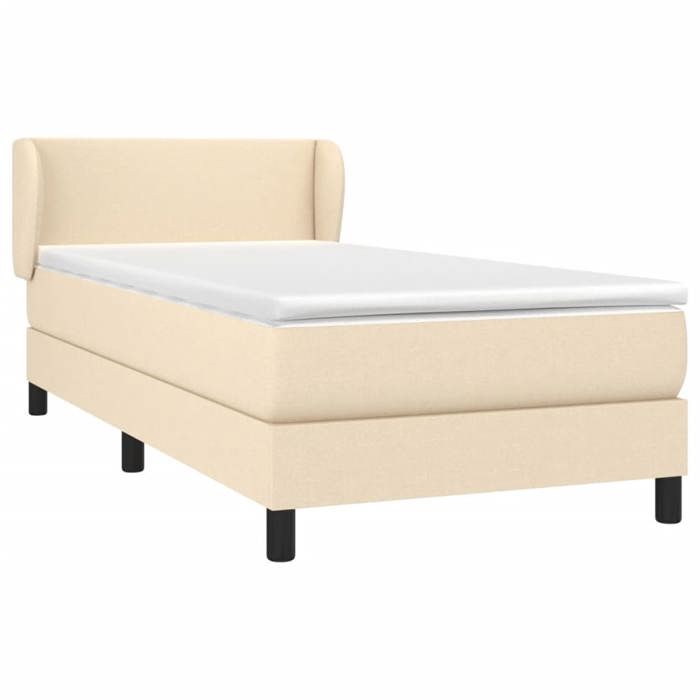 3126050 vidaXL Divan Bed and Mattress Cream 90x190 Cm Fabric
