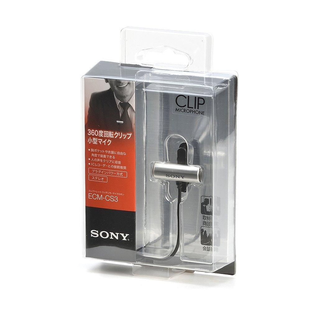 Sony ECM-CS3 Clip-Style Omnidirectional Stereo Microphone, IC Recorder/PC/Business Use, 3.5mm