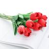 5PCS 34cm Decorative Fake Flowers Real Touch Wedding Bridal Tulip Bouquet  for Christmas Party Decor