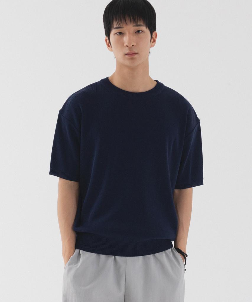 PIANER [2 Pack] Classic Round Neck Short Sleeve Knit (4 Colors)