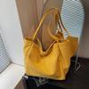 Corduroy Solid Color Large Capacity Tote Bag Vintage Commuter Women's Shoulder Bag