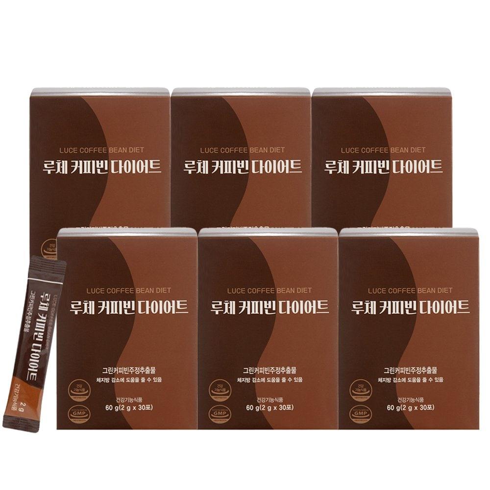 LUCHE MEDI Luce Diet Coffee Пищевая добавка для диеты 6 коробок Средство для сжигания жира в теле Зеленый кофейный боб