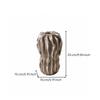 Fluted Resin Vase Reflective Silver-Foil Finish Modern for Console Table