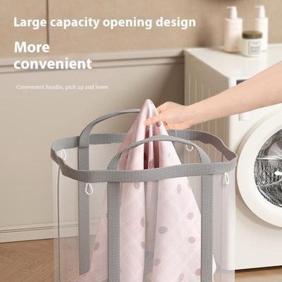 Портативные сумки-органайзеры для грязной одежды, дышащая нейлоновая сетка, корзина для белья с ручкой, складная, большой вместимости, сумка для хранения игрушек
