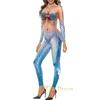 Русалка Косплей Сексуальный Костюм Принцессы Русалки Трико для всего тела 3D-принт Костюм на Хэллоуин Цельный Забавный Шуточный Товар R2058 B [R-Dream] (S Размер)
