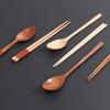 Wooden Cutlery Sets With Spoon Fork, Environmentally Friendly, Travel Portable, Tableware, Chopsticks, Cloth Bag