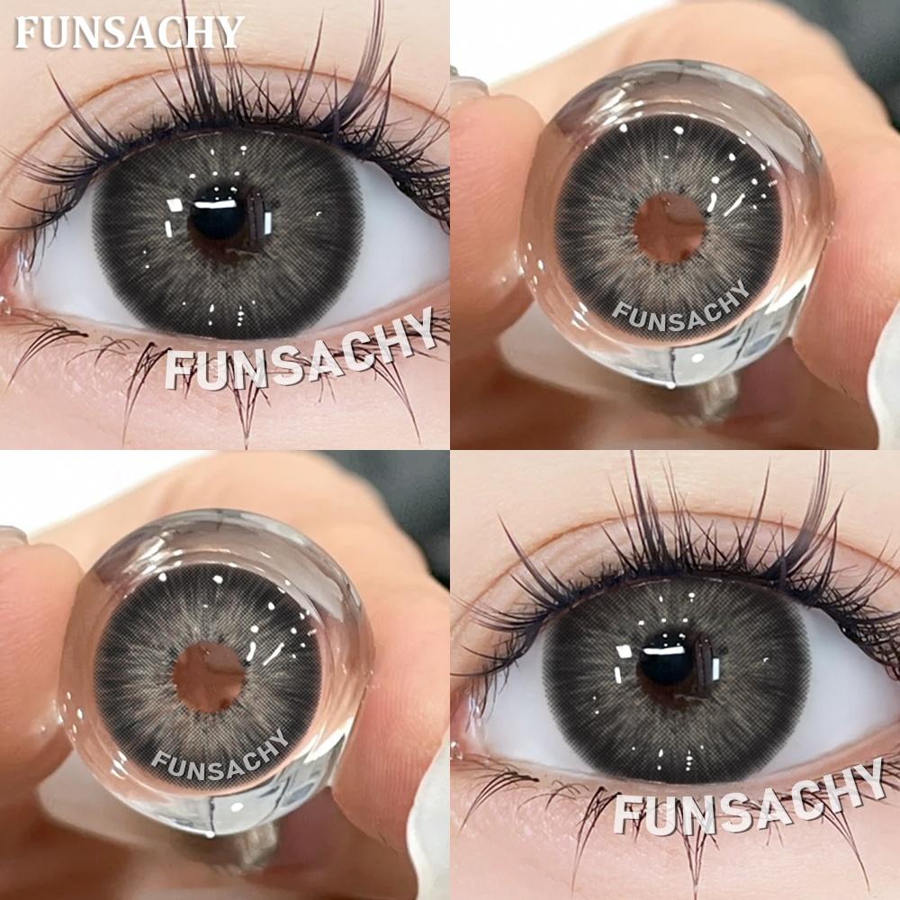 FUNSACHY 1 пара черных цветных контактных линз коричневые серые линзы для глаз голубые линзы косметические модные корейские мягкие линзы женская красота зрачок