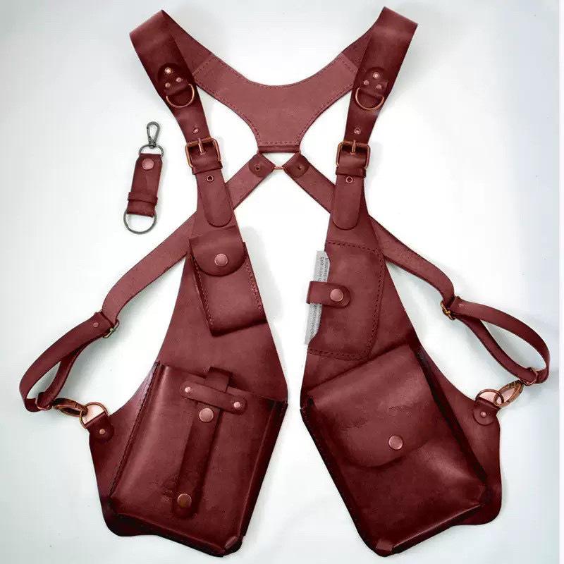 Retro Leather Crossbody Shoulder Bag - Unisex Square Phone Bag