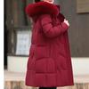 Женские зимние пальто среднего возраста с капюшоном и воротником из искусственного меха, свободные элегантные длинные парки больших размеров, толстые теплые женские куртки