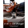 Автомобильное зарядное устройство 4-в-1, быстрая зарядка 100 Вт, два кабеля, дисплей напряжения, для iPhone 15/14/Samsung