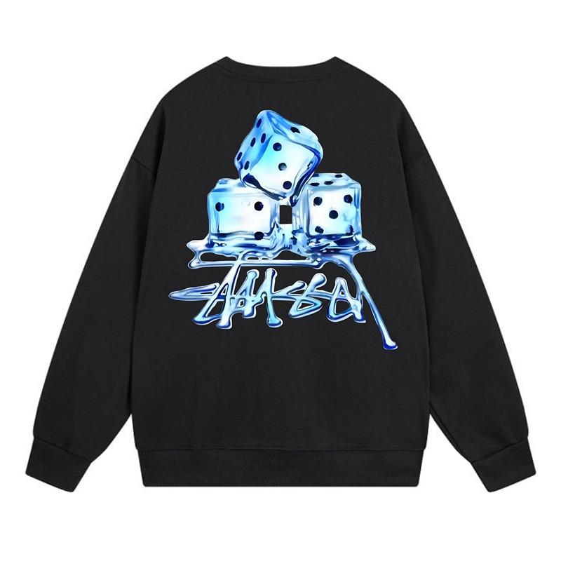 Classic Print Hoodie Mens Loose Fit Crewneck Cotton Sweatshirt Casual Wear