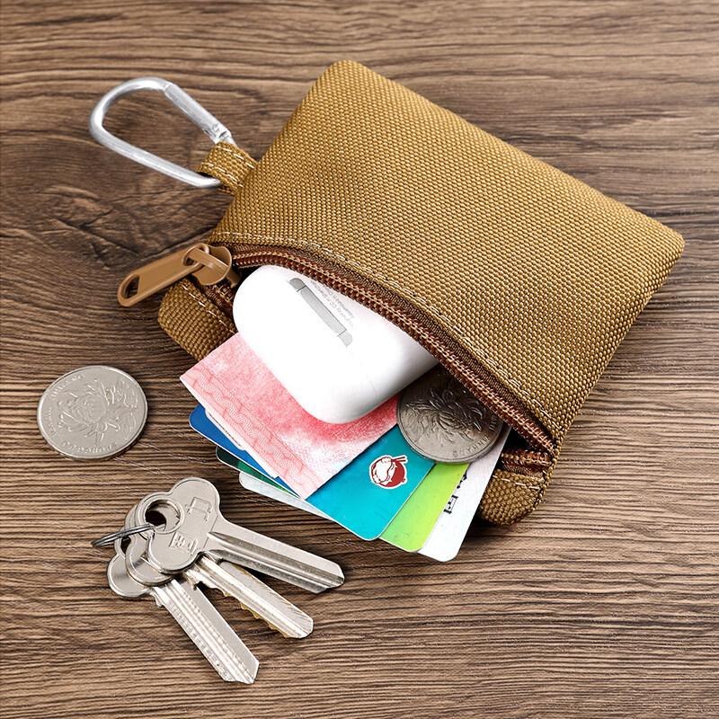 Молодежный холщовый мини-кошелек для ключей для студентов, маленькая сумка для денег и карт, тканевый детский простой мешочек на молнии