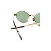 SAINT LAURENT Sunglasses Logo Temple Tips Metal Oval Frame Unisex Style Couple's Match Gold