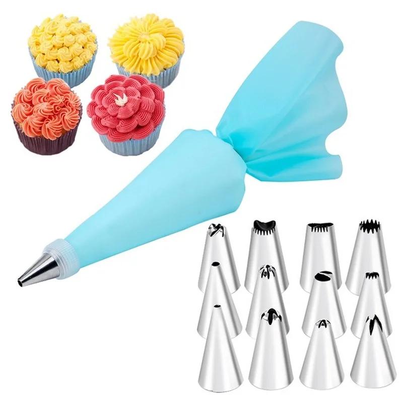Cream Nozzles Pastry Tools Accessories For Cake Decorating Tools Reusable Pastry Bag Kitchen Bakery Confectionery Equipment