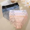 Sexy Cotton Panty For Women Metal Button Underwear Lace Transparents Brief Hollow Out Lingerie
