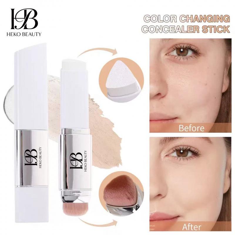 Heko Beauty Стойкий водостойкий стик-тональное средство с кисточкой, меняющий цвет