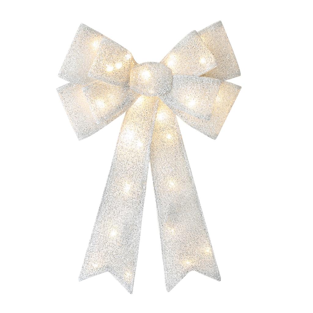 Предварительно собранный бант, рождественское украшение-бант, светодиодное праздничное украшение для помещения/улицы, уличный батарейный блок