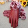 Women Winter Gloves Faux Rabbit Fur PU Leather Touch Screen Mittens Lady Female Outdoor Driving Warm Gloves