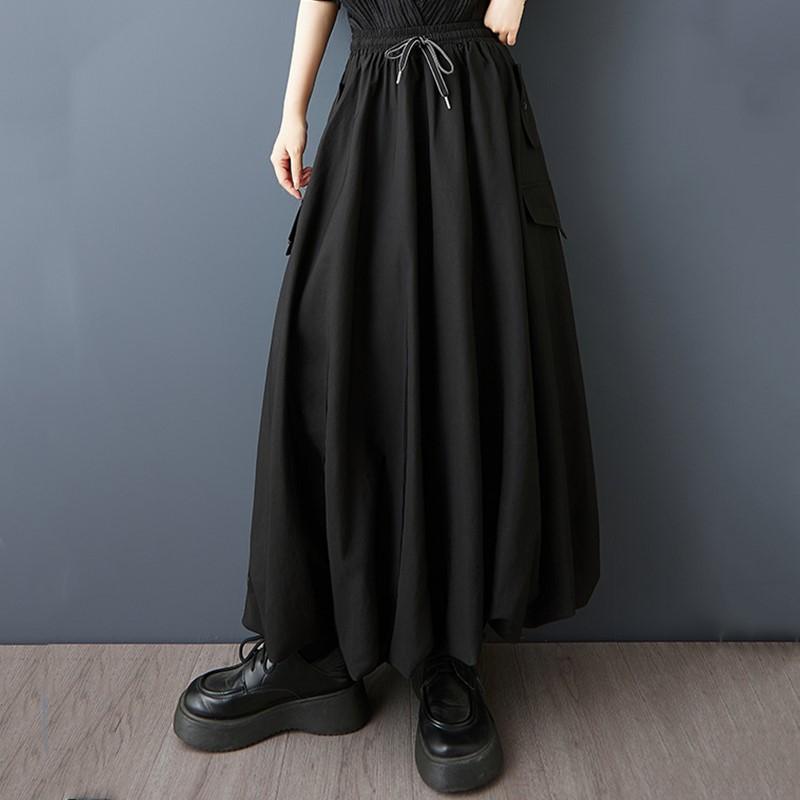Большие размеры Высокая талия винтаж Летние повседневные свободные длинные женские юбки женская юбка