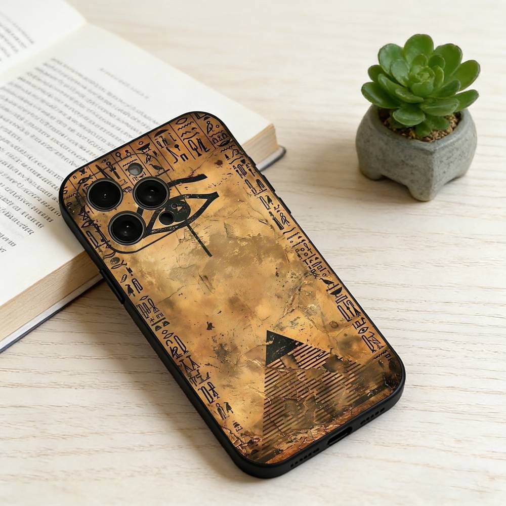 A-Ancient Egyptian Art Phone Case For iPhone 17, 16,15,14,13,12,11 Plus,Pro Max, Others Soft Black Cover