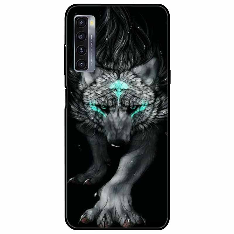 For TCL 20L Plus Case 20L+ Silicone Soft Shockproof TPU Back Cover for TCL 20S 20L Case Black Bumper Painted Funda TCL20S Capa