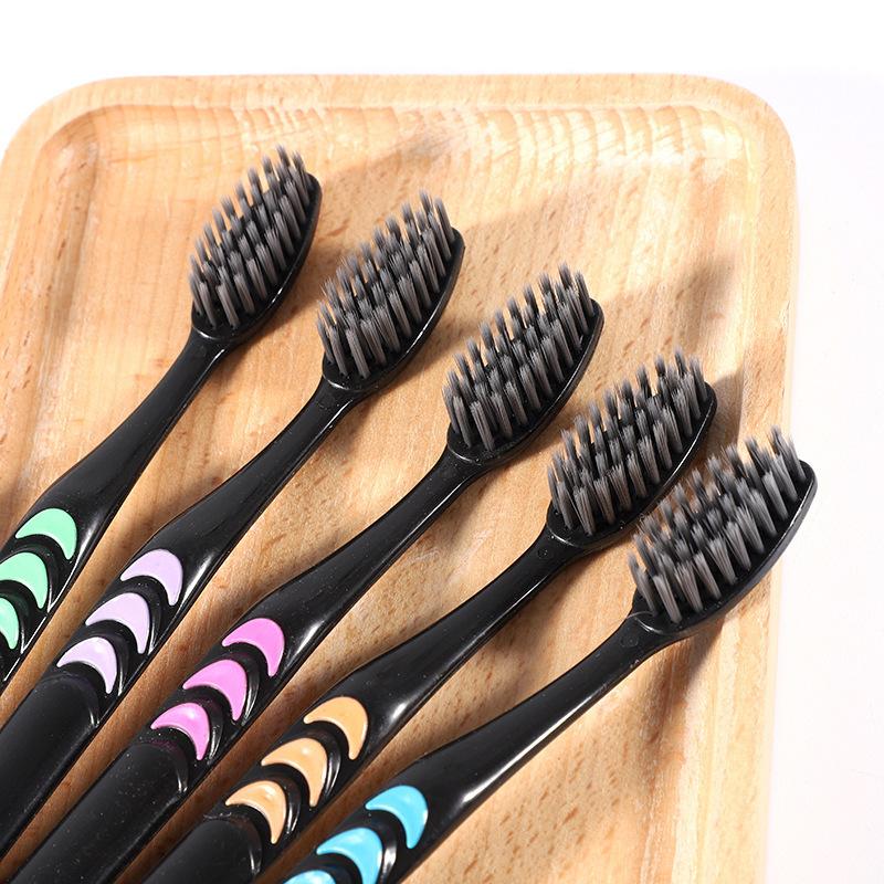 10PCS/Pack Soft Bamboo Charcoal Nano Toothbrush Black Tooth Brush Dental Personal Teeth Care