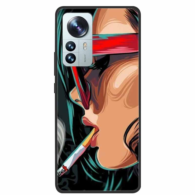 Чехол для телефона Xiaomi 12T Pro Чехол-крышка Лев Волк Черный Мягкий Силиконовый Чехол Для Xiaomi 12T Pro Задняя Крышка Чехол 12 T 12TPro Funda Capa