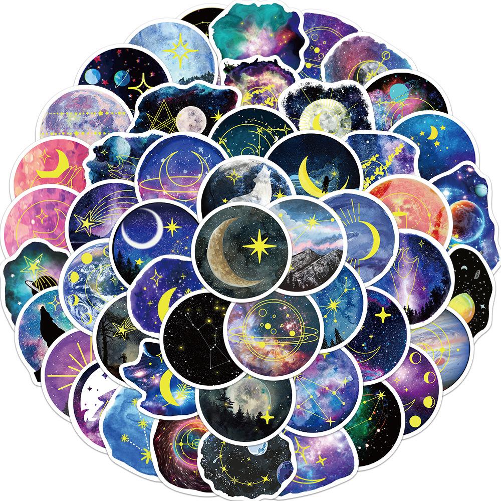 50 Moonlight Planet Moonlight Graffiti Stickers Decorate Luggage DIY Waterproof Stickers
