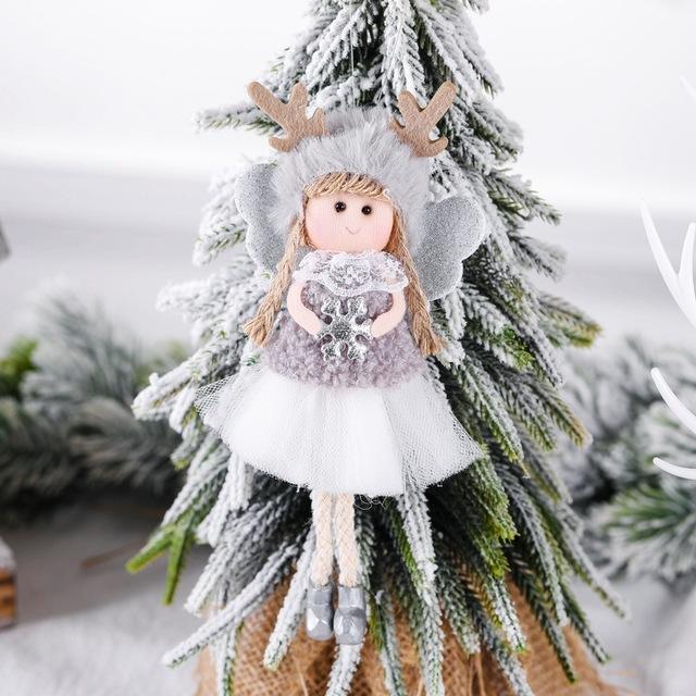 Christmas Angel Pendant Cute Plush Doll Christmas Tree Ornaments For Home Party Decoration Xmas Decoration Kids Gift Noel 2022