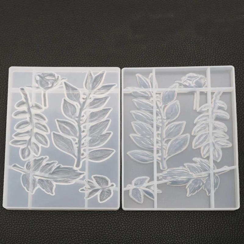 DIY Crystal Epoxy Resin Molds European Leaf & Flower Branches Silicone Mold for Jewelry Cake Candy Decoration Creative Home Gard