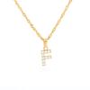Новое английское letter necklace, покрытое настоящим золотом и слегка инкрустированное подвеской-буквой из циркона, цепочка из нержавеющей стали