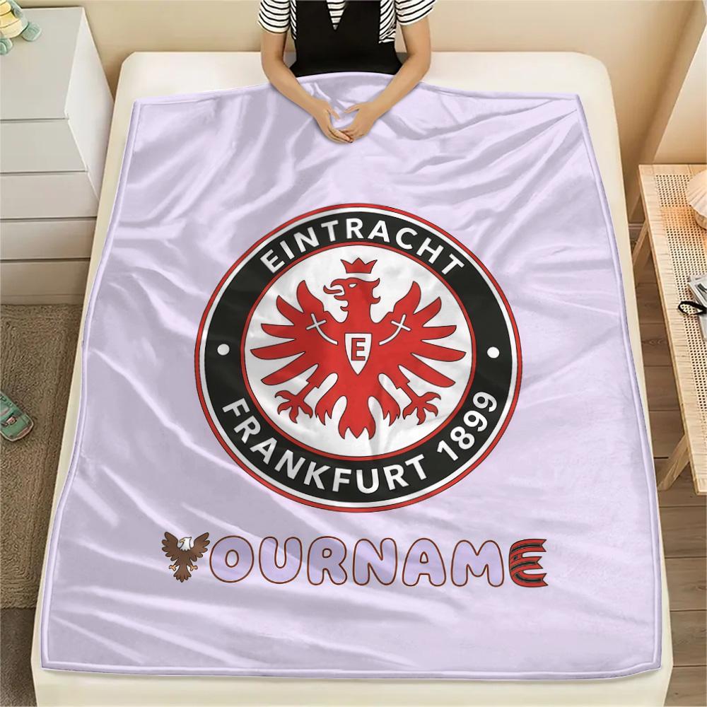Custom Name Eintracht Frankfurt Flannel Blanket, High quality Comfortable for All Seasons, Home Decor, Warmth and Comfort