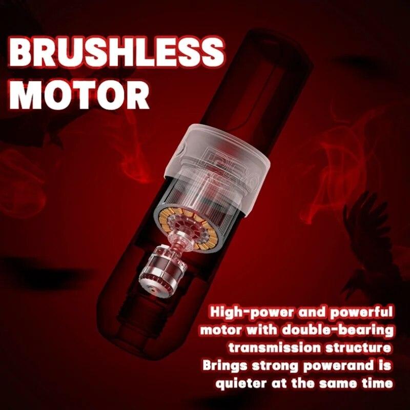 Беспроводная машина для тату-ручки MAX PRO, бесщеточный двигатель, две батареи со светодиодным дисплеем, инструменты для перманентного макияжа